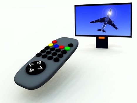 A image of a television remote control with a travel program on.