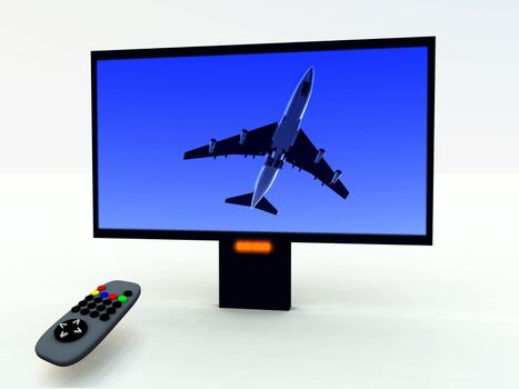 A image of a television remote control with a travel program on.
