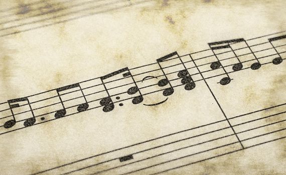 great image of music notes composition on paper