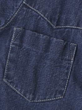 high-resolution jeans material background, pocket and white thread details