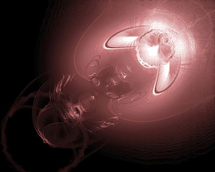 a large illustration of rendered abstract reminiscent of underwater jelly fishes