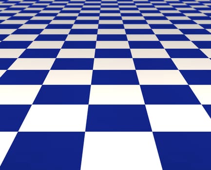 a large blue and white checker floor background pattern