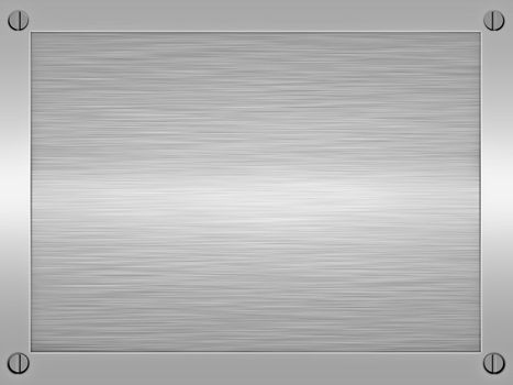sheet of rendered brushed steel or metal in an alloy frame