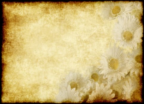great old parchment paper with nice flowers