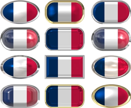 twelve buttons of the Flag of France