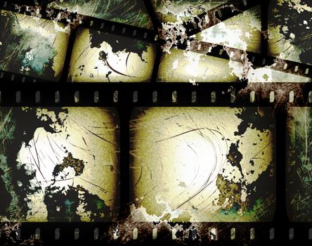 abstract composition of movie frames or film strip