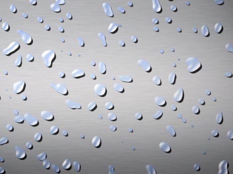 a large sheet of brushed metal with water drops splashed on it