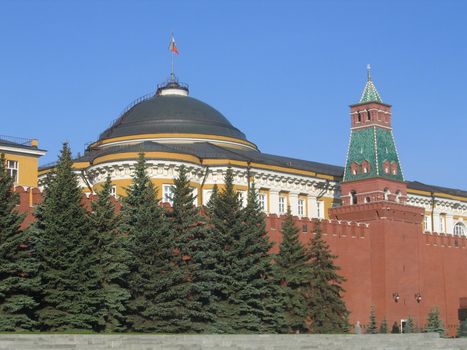Famous Kremlin tower in Moscow on Red square, Russia