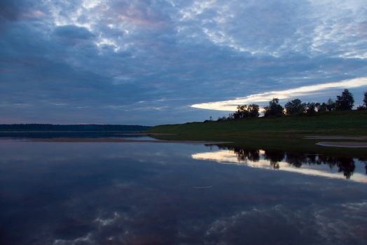 The Light warm year night. The Calm calm river.