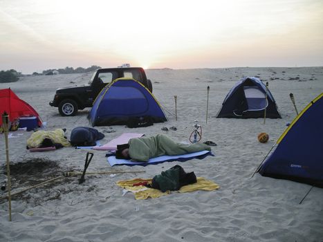 Camping on the beach for Eid in Dubai at Jebel Ali Free Zone