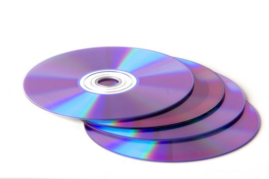 DVDs on white background
