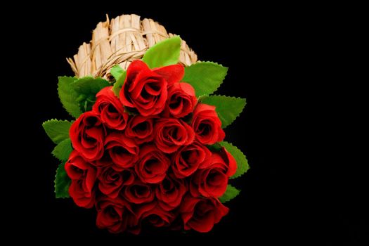 Red Roses on Black Background