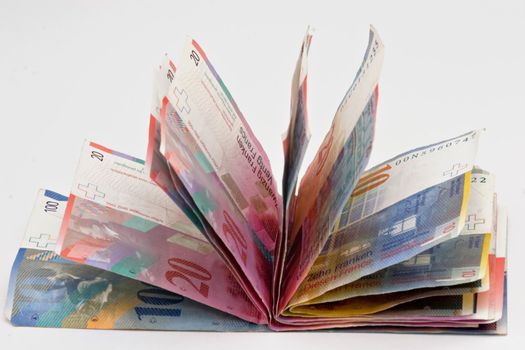 Swiss franc bills