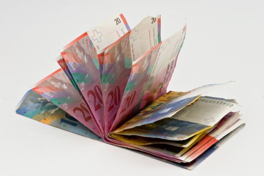 Swiss franc bills