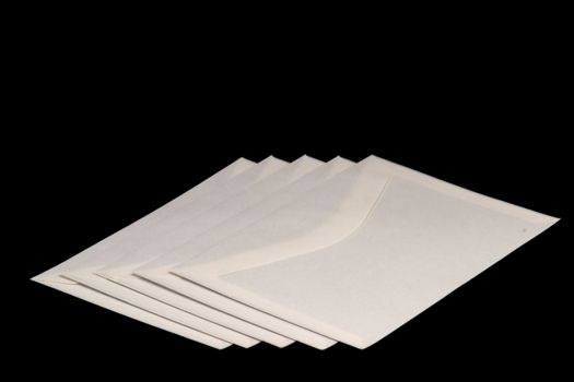 Letter envelopes on black background