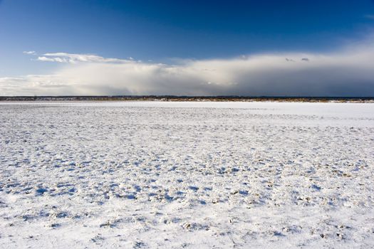 View of a snow field.