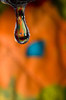 Colorful water drop