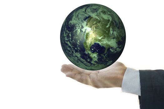 Business Hand Holding Earth Concept for Global Related Issues