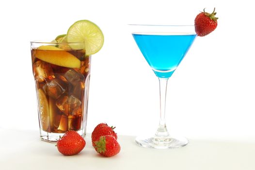 cool cocktail drink for party with strawberry