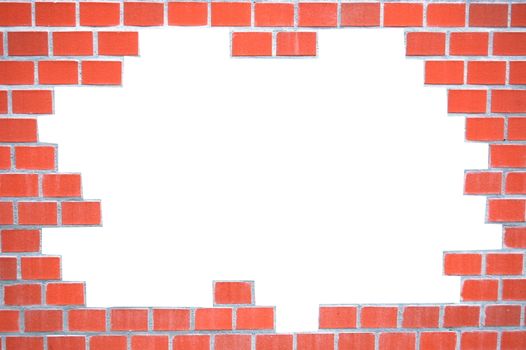 grunge brick wall frame with white space for text