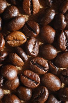 roasted brown  coffee beans. ingredient background