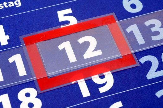 date of today shown by blue calendar