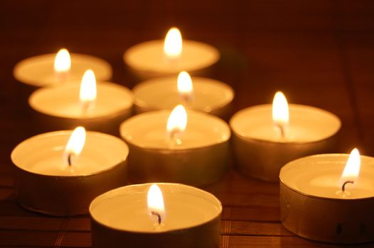 romantic candles showing wellness or zen concept
