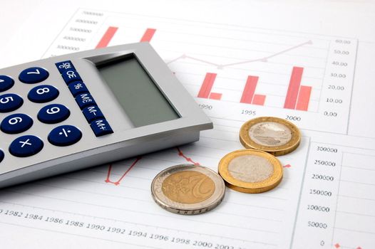 euro money over business chart showing financial success