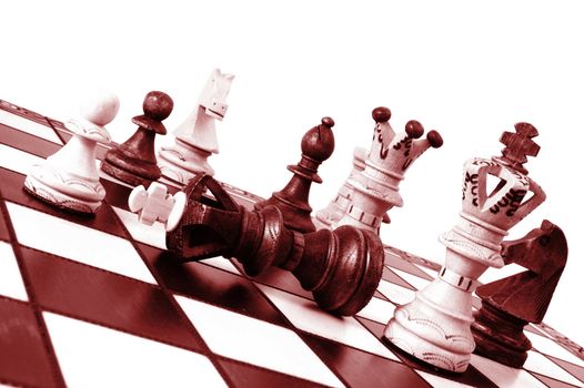 chess pieces showing concept for strategy success and battle in business
