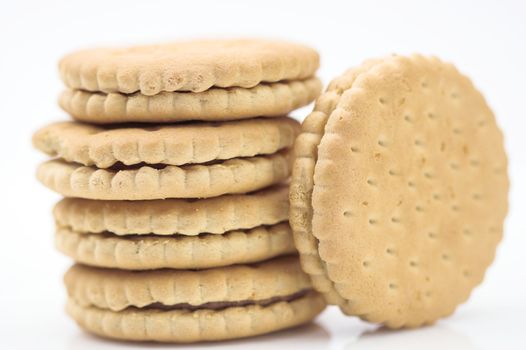 Stack of cookies close up