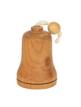 Wooden bell isolated on white background with clipping path