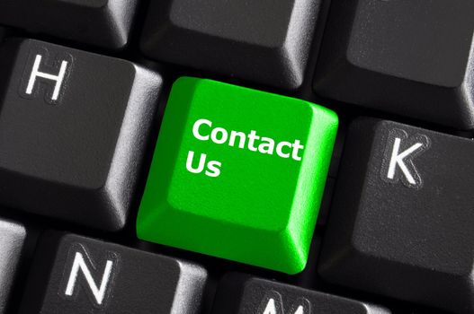 contact us or support concept with computer keyboard button