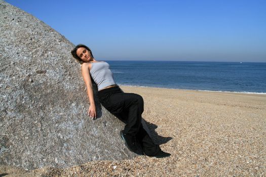 sexy fashion girl on the beach