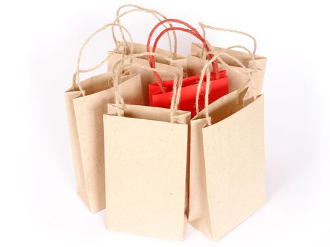 Bags for purchases on a white background.                               