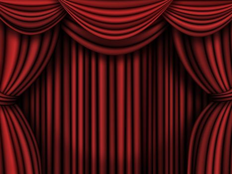 Old fashioned, elegant theater  curtains.