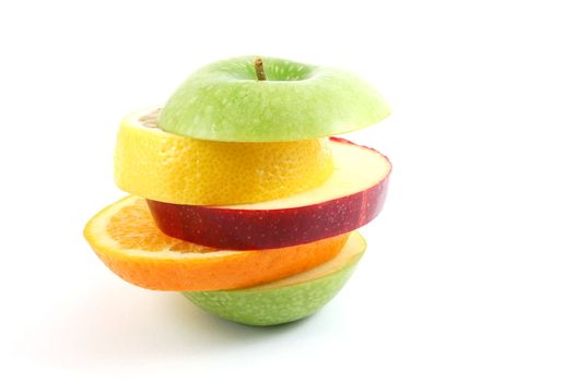 fresh fruits isolated on a white background
