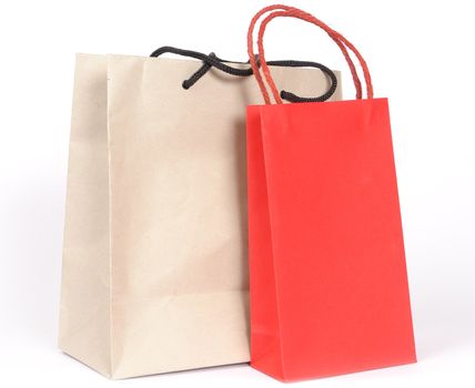 Bags for purchases on a white background.                               