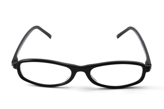 eye glasses isolated on white background with copyspace