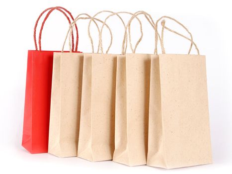 Bags for purchases on a white background.                               