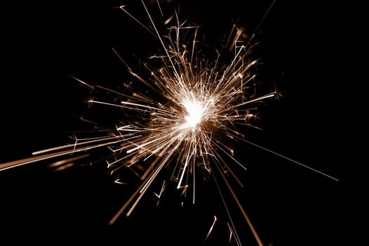 holiday sparkler with copyspace on xmas or new year