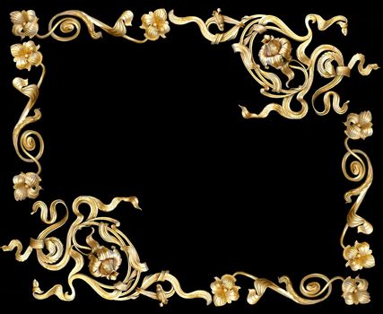 gold ornate on black background