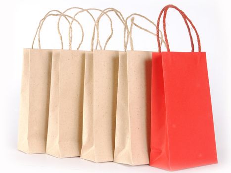 Bags for purchases on a white background.                               