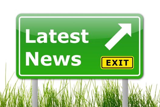 latest news concept with road sign illustration