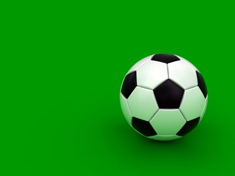 Soccer ball on the green background. High resolution 3D image