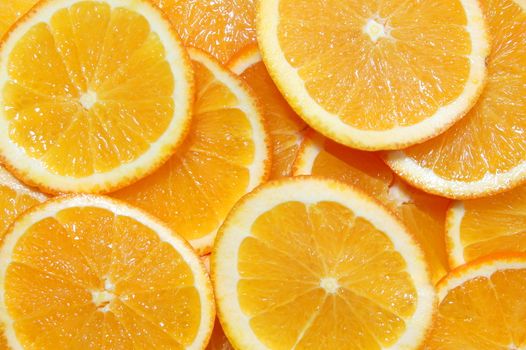healthy orange fruit background with sliced oranges