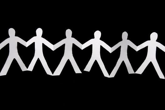 paper people doing teamwork in their business