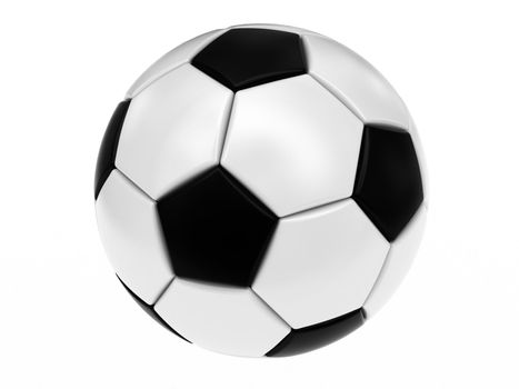 Soccer ball isolated on white. High resolution 3D image.