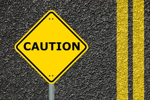 caution traffic or road sign warning for danger