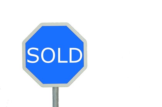 sign isolated on white background with empty space for a text message