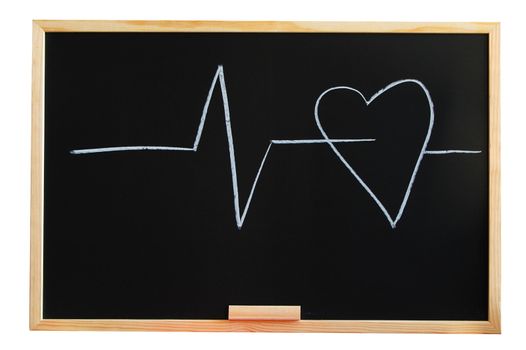 blackboard and heart showing love and medical concept